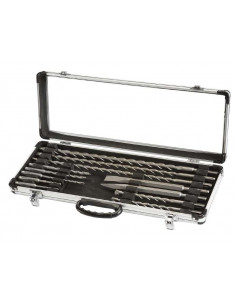 Set 12 pcs brocas, punteros y palas SDS Plus Incluye practico maletin de aluminio EINHELL