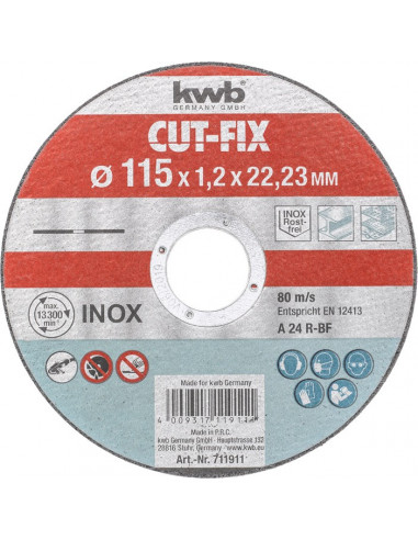 CUT-FIX Disque à tronçonner extra fin, pour métal 115X1mm KWB