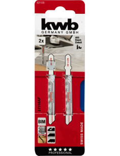 2 Lâminas de serra tico-tico, trabalhadas em metais, haste bimetálica de cames KWB