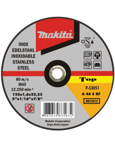 Disque à tronçonner extra-plat Makita 115 mm en acier inoxydable