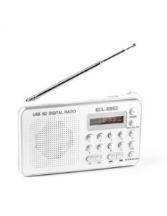 DIGITALES TRAGBARES RADIO SILBER MP3 USB/SD BATTERIE AUFLADEN | RF-49-USB | Elbe