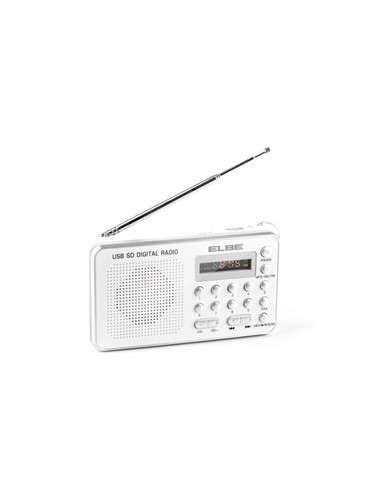 RADIO PORTABLE NUMERIQUE ARGENT MP3 USB/SD RECHARGE BATTERIE | RF-49-USB | Elbe