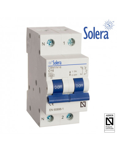 Solera magnétothermal 1polo + neutre 16A (rétractable)