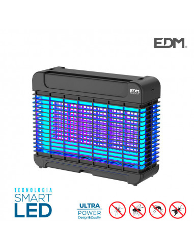 Exterminador de insectos profesional electronico led 10w 31,6x10x26,3cm color negro| Edm