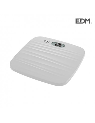 bascula baño digital base rugosa blanca max. 180kg edm