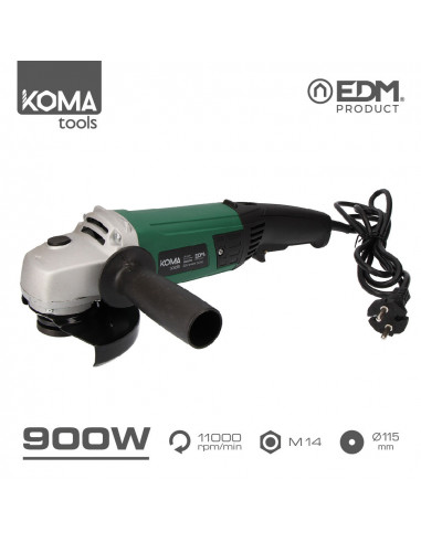 amoladora electrica 900w ø115mm 40x22cm koma tools
