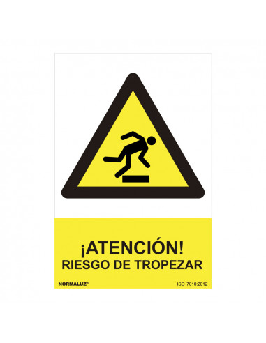 señal peligro "atencion riesgo de tropezar" (pvc 0.7mm)  30x40cm