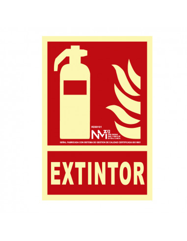 Señal de extinción extintor clase b (pvc 0.7mm) 21x30cm | Normaluz