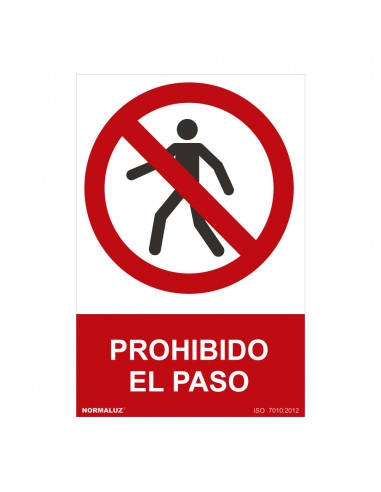Señal prohibido prohibido el paso (pvc 0.7mm) 30x40cm| Normaluz