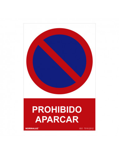 señal prohibido "prohibido aparcar" (pvc 0.7mm)  30x40cm