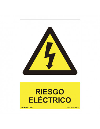 Señal peligro riesgo electrico (pvc 0.7mm) 30x40cm| Normaluz