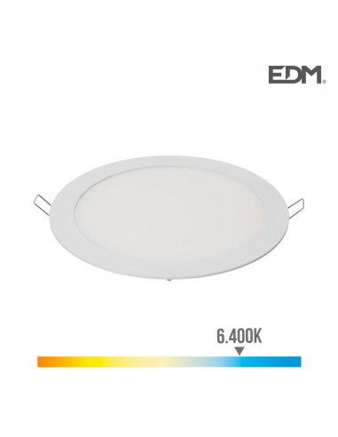 Downlight led empotrable redondo 20w luz fria 6400k 1500lm blanco ø22,5cm | Edm