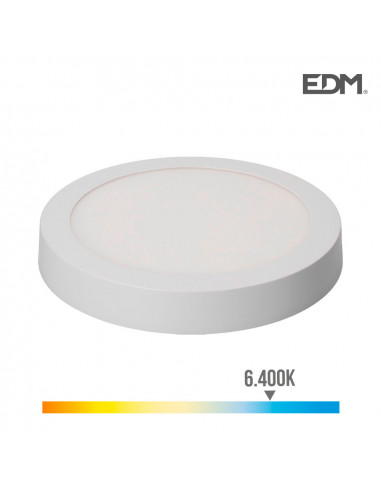 Downlight led superficie redondo 20w 1500lm 6400k luz fria blanco| Edm