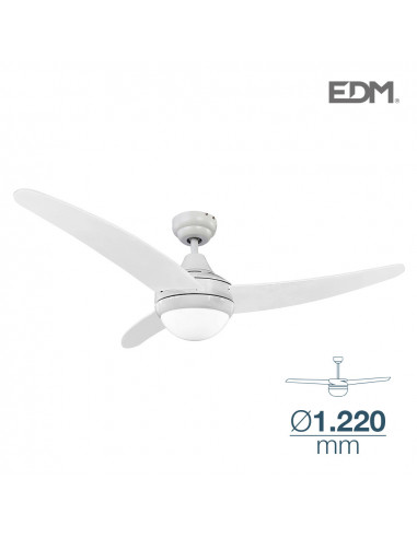 Ventilador de techo modelo egeo blanco potencia: 60w aspas: ø122cm con mando a distancia| Edm