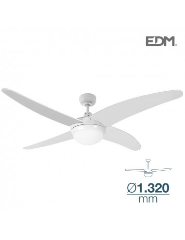 Ventilador de techo modelo caspio blanco potencia: 60w aspas: ø132cm con mando a distancia| Edm