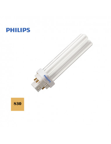 Bombilla bajo consumo lynx 1800 lumens d26w pld4 pin 830k luz calida| Philips