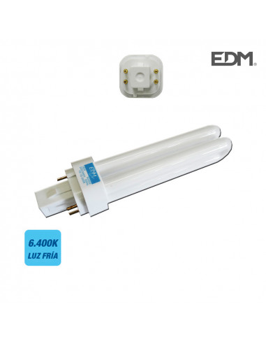 bombilla bajo consumo pld-4 pin 26w luz fria 6.400k 4 pin edm