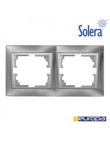 Marco para 2 elementos horizontal plata 154x81x10mm s.europa | Solera