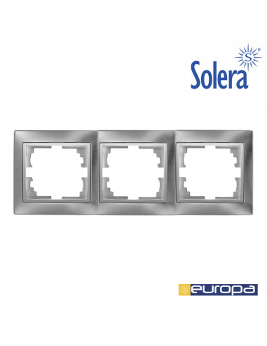 Marco para 3 elementos horizontal plata 225x81x10mm s.europa | Solera