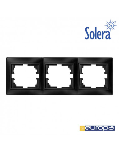 Marco para 3 elementos horizontal grafito 225x81x10mm s.europa | Solera