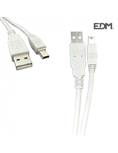 Cable usb tipo a macho a mini usb edm 1,8m | Edm