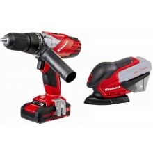 Kit TALADRO PERCUTOR EINHELL TE-CD 18-2 Li-i MAS LIJADORA TE-OS 18 Li EINHELL