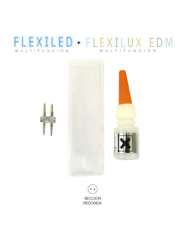 Kit union tubo flexilux/flexiled 2 vias| Edm