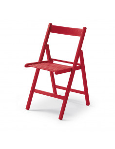 silla plegable de madera rojo