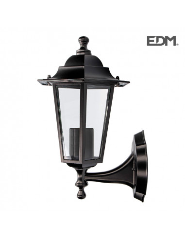 Lampe en aluminium et paroi noire en cristal 34x17x11cm 1XE27MOD. Bulbe Zurich IP44 Non | EDM