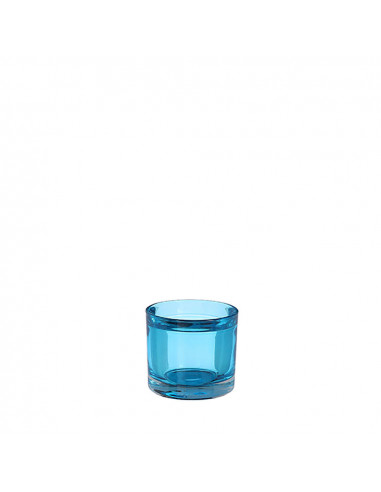 portavelas decorativo kenny cristal azul ø9x8cm | Mica