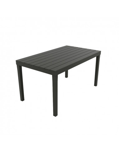 mesa rectangular para exterior. color: negro 72x138x78cm ipae progarden