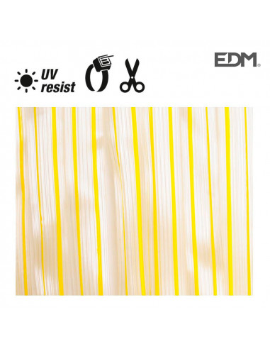 cortina de cinta de plastico. color amarillo-transparente 32 tiras 90x210cm edm