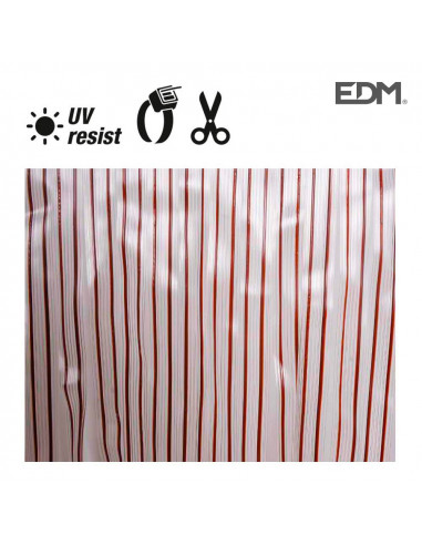 cortina de cinta de plastico. color marron-transparente 32 tiras 90x210cm edm