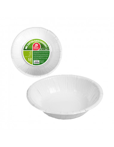 Pack con 12unid. bol blancos cartón 17cm | Best Products Green