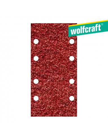 Pack 10 hojas de lijar adhesivas , corindón grano 80 perforadas 93x185mm 1767000 | Wolfcraft
