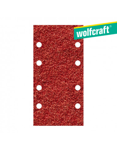 Pack 10 hojas de lijar adhesivas , corindón grano 120 perforadas 93x185mm 1768000 | Wolfcraft