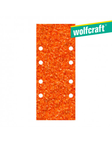 Pack 5 hojas de lija de corindón grano 40 perforadas 93x230mm 1961000| Wolfcraft