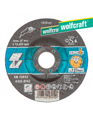 disco de corte para metal ø 115 x 2,5 x 22,23mm. 1620099 wolfcraft