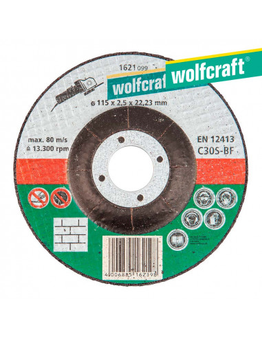 Sco de corte para piedra ø 115 x 2,5 x 22,23mm. 1621099| Wolfcraft