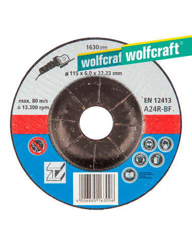 disco de desbaste ø 115 x 6,0 x 22,23mm. 1630099 wolfcraft