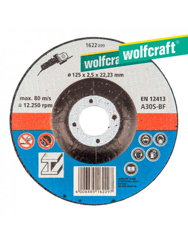 disco de corte para metal ø 125 x 2,5 x 22,23mm. 1622099 wolfcraft