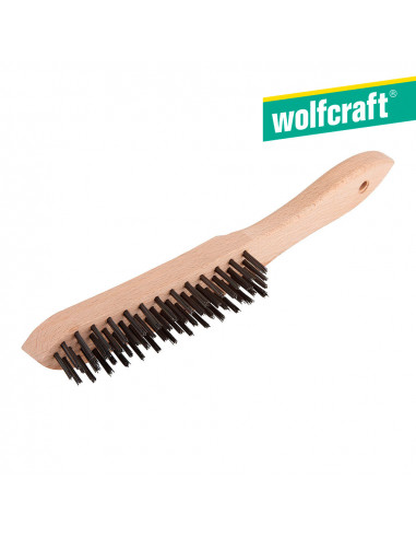 Cepillo metálico de mano, acero, 4 filas, mango de madera 2722000 | Wolfcraft