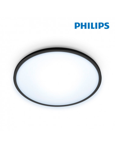 Plafon led14w 1300lm ø242mm marco negro| Philips Wiz
