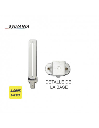 bombilla bajo consumo lynx-s 9w 840k luz dia casquillo g-23 "sylvania"