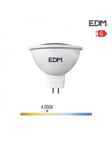 Bulbe Dichroïque LED MR16 (GU5.3) 5W 12V 450LM 4000K Jour Lumière ã¸5x5cm | EDM