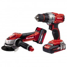 SET TALADRO LITIO + AMOLADORA TE-TK 18 Li Kit (CD+AG) 2 BATERIAS 1,5 Y 3Ah EINHELL