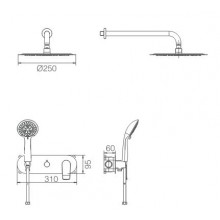 CONJUNTO DUCHA EMPOTRADO IMEX- SERIE ITALIA