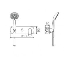 CONJUNTO DUCHA EMPOTRADO IMEX- SERIE FRANCIA