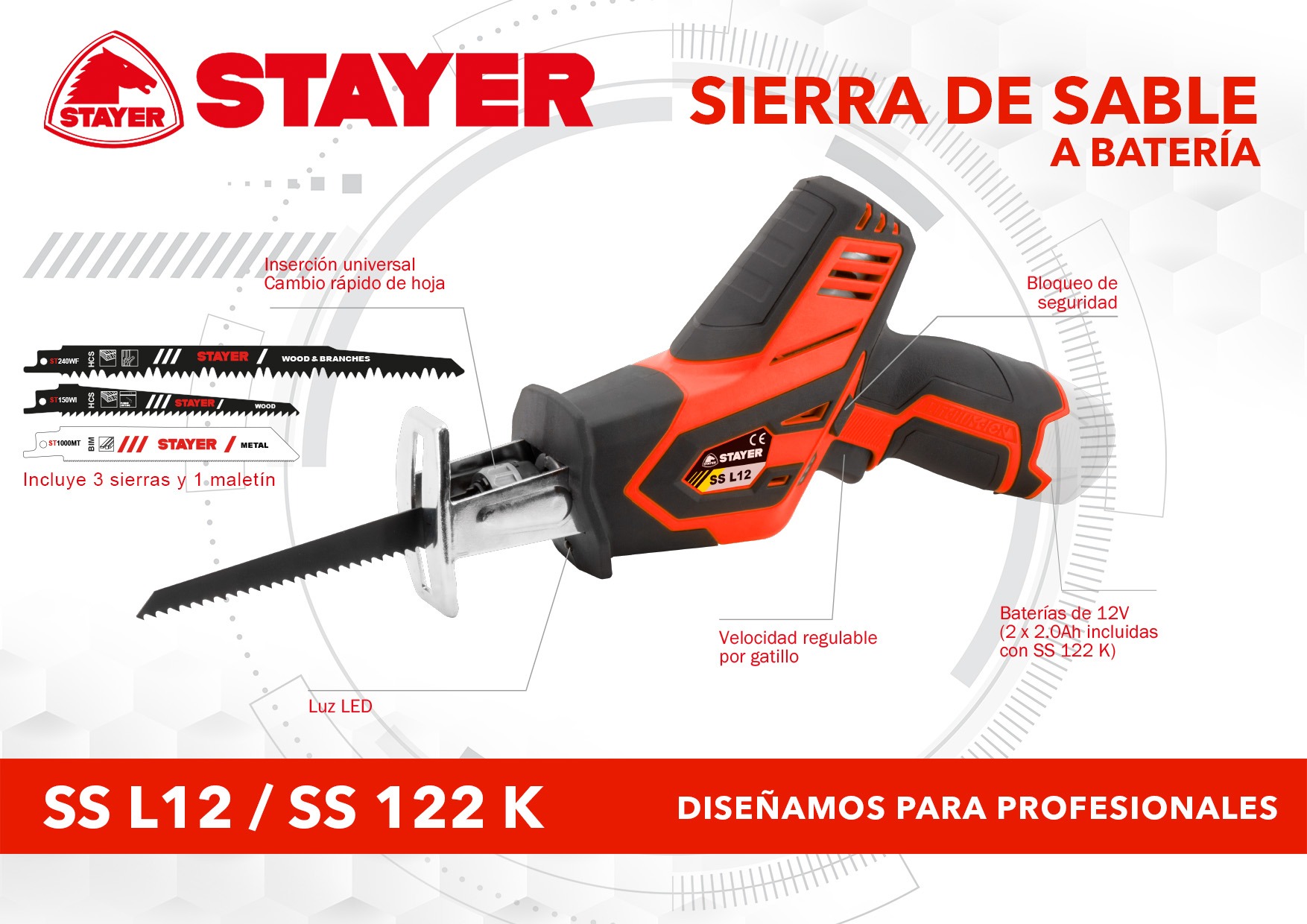 Nueva sierra de sable SSL12 / SS122k Stayer